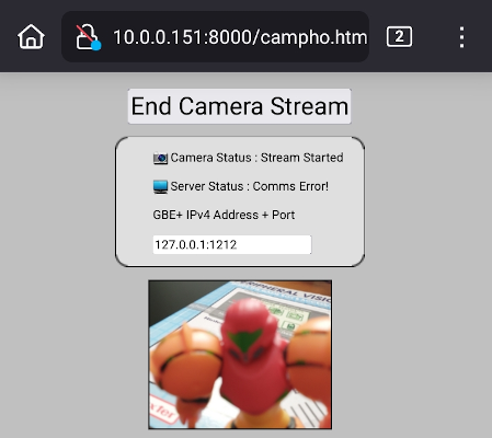 Campho Webcam App on Mobile