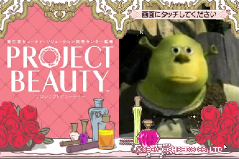 Shrek Doing Makeup with Desmume Emulation of Facening Scan